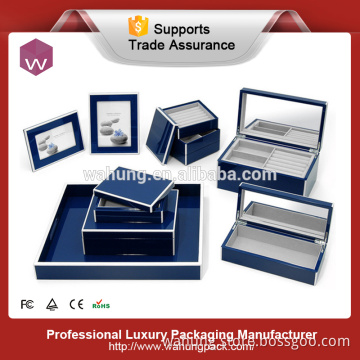 Fancy blue high grossy wooden gift box handmade(WH-4301)